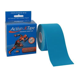 טייפ קינזיולוגי - Activix-KTAPE מכותנה בצבע כחול (5 מטר) 